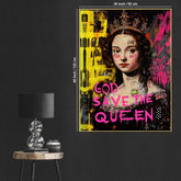 God Save the Queen Abstract Cotton Canvas Wall Painting